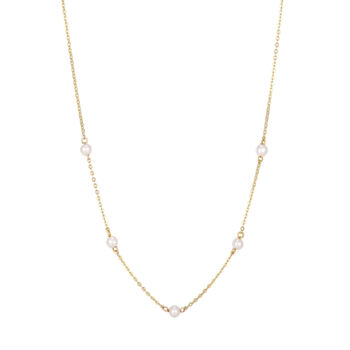 9ct Solid Gold Pearl Beaded Necklace, 2 of 6