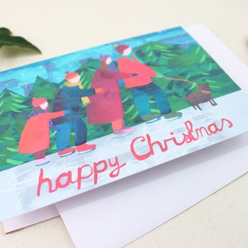 Ice Skaters Christmas Card, 2 of 4