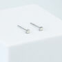 Sterling Silver Tiny Simple Cube Stud Earrings, thumbnail 1 of 4