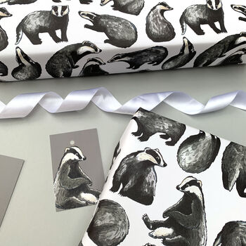 Badger Watercolour Wrapping Paper, 10 of 10