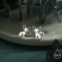Sterling Silver Fennec Fox Stud Earrings, thumbnail 1 of 12