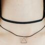 Handmade Black Lace Triangle Gothic Choker Emo Necklace, thumbnail 2 of 5