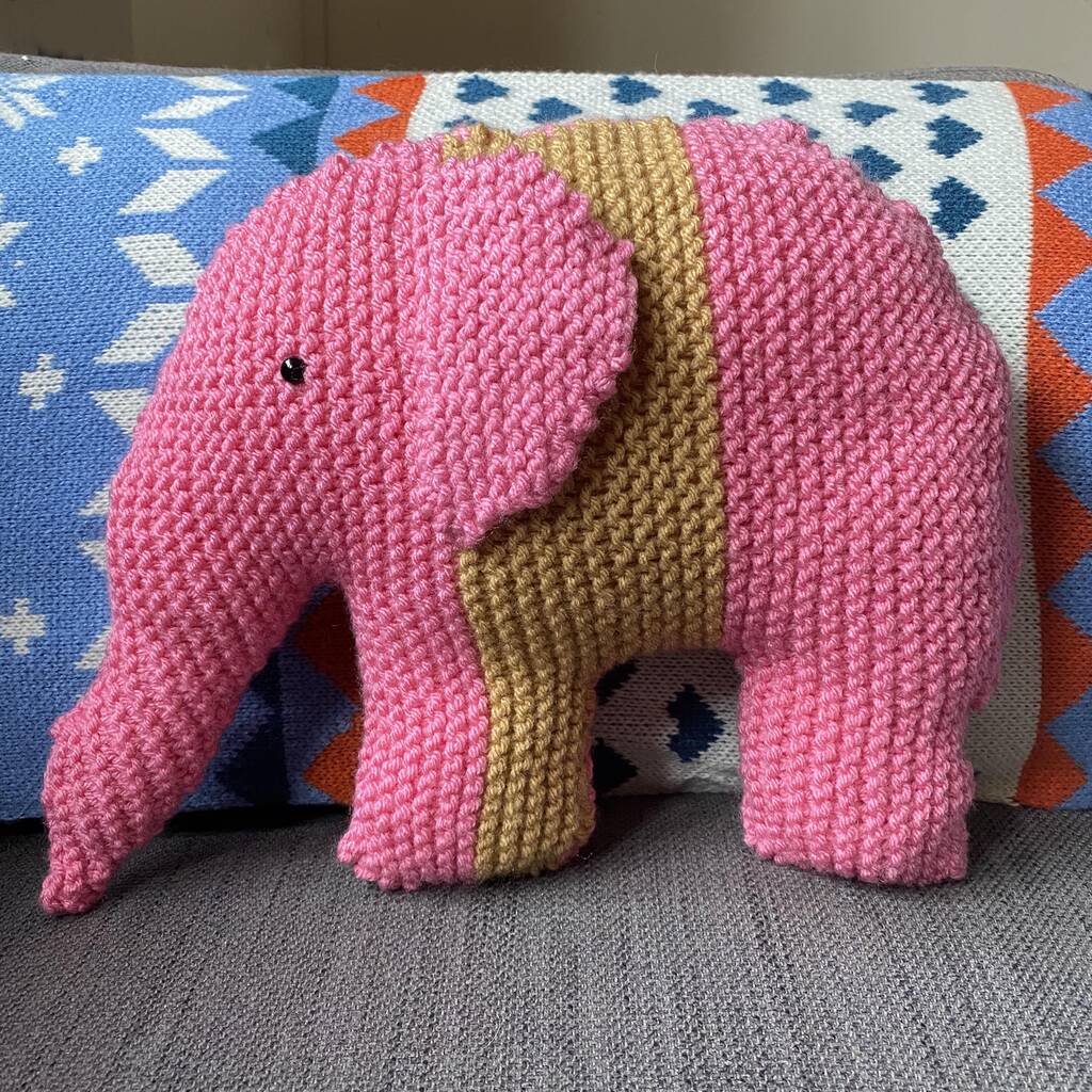 Pink Elephant Knitting Pattern, 1 of 2