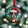 Boxer In Santa Hat Suncatcher Decoration, thumbnail 3 of 6