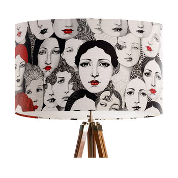 Beauties, Retro Black White And Red Lampshade, 3 of 7