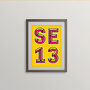 Se13 London Postcode Neon Typography Print, thumbnail 3 of 4