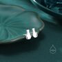Minimalist Cat Stud Earrings In Sterling Silver, thumbnail 2 of 11