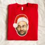 Personalised Cartoon Style Christmas Photo Jumper With Santa Hat, thumbnail 5 of 7