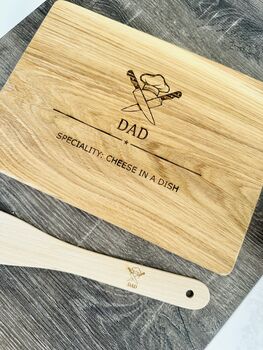 Cook Artisan Oak Board And Spatula Gift Set, 4 of 5