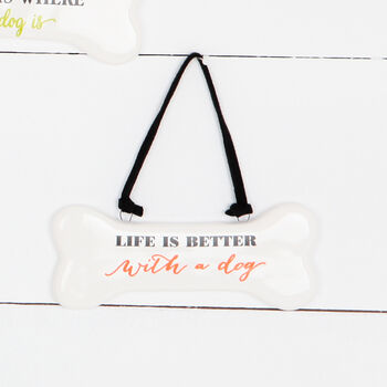 Dog Bone Hanging Sign And Personalised Bag, Mothers Day, 6 of 8