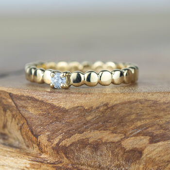Pebble Solid Gold Diamond Engagement Ring, 2 of 10
