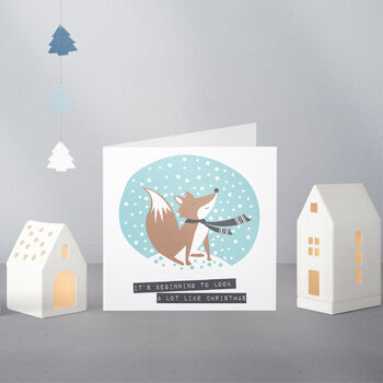 Festive Flurry Fox In The Snow Card, 2 of 3