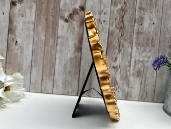 Elegant Gold Oval Floral Photo Picture Frame Holder 4x6 15x10cm Portrait Size, 4 of 8