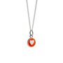 Mini Orange Heart Enamel Necklace Sterling Silver, thumbnail 1 of 4