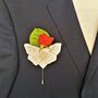Button Hole Pin For Grooms Wedding Suit, Lace Butterfly, thumbnail 11 of 11