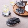 Set Of Six Black Marble Style Ceramic Drink Coaster, thumbnail 1 of 3
