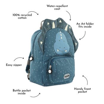 Personalised Trixie Triceratops Backpack For Nursery, School, Holiday, 5 of 12