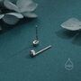 Sterling Silver Tiny Droplet London Blue Cz Stud Earrings, thumbnail 3 of 12