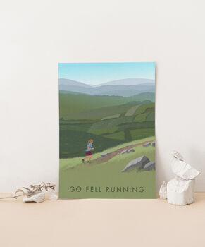 Go Fell Running Travel Poster Art Print, 3 of 8