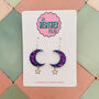 Sparkly Moon And Star Glitter Resin Earrings, thumbnail 1 of 8