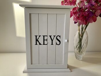 White Wooden Key Box Cabinet Wall Mounted Freestanding, 11 of 11