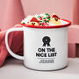 Personalised Enamel Nice List Christmas Mug, thumbnail 2 of 2