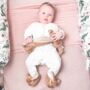 Bunny Brown Baby Slippers With Engraved Heart, thumbnail 3 of 5