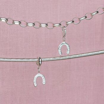 Sterling Silver Lucky Horseshoe Charm, 3 of 7