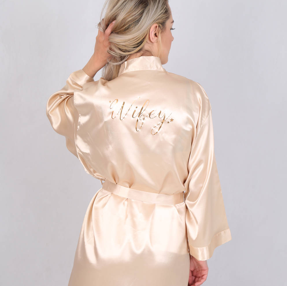 Wifey Star Dressing Gown Robe, 1 of 2