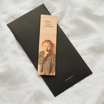 Personalised ‘Shhh…’ Leather Bookmark With Photo, 4 of 4