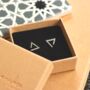 Geometric Triangle Stud Earrings Sterling Silver, thumbnail 4 of 6