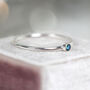 Blue Diamond Ring In Silver, thumbnail 3 of 9