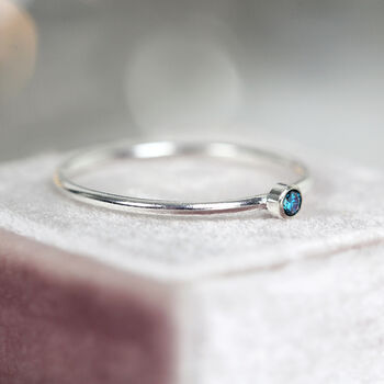 Blue Diamond Ring In Silver, 3 of 9