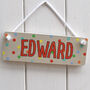 Spotty Personlaised Door Sign, thumbnail 2 of 2