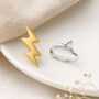 Sterling Silver And Gold Plated Lightning And Cloud Stud Earrings – 10mm, thumbnail 1 of 6