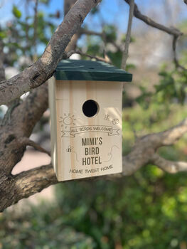 Personalised Wooden Bird House Nesting Bird Box, 2 of 2