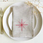 Embroidered Snowflake Linen Napkins, thumbnail 1 of 3