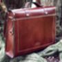Brown Real Leather Briefcase Laptop Bag For Men, thumbnail 4 of 10