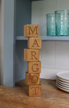 Personalised Wooden Baby Name Blocks| Six Blocks Minimum, 8 of 12