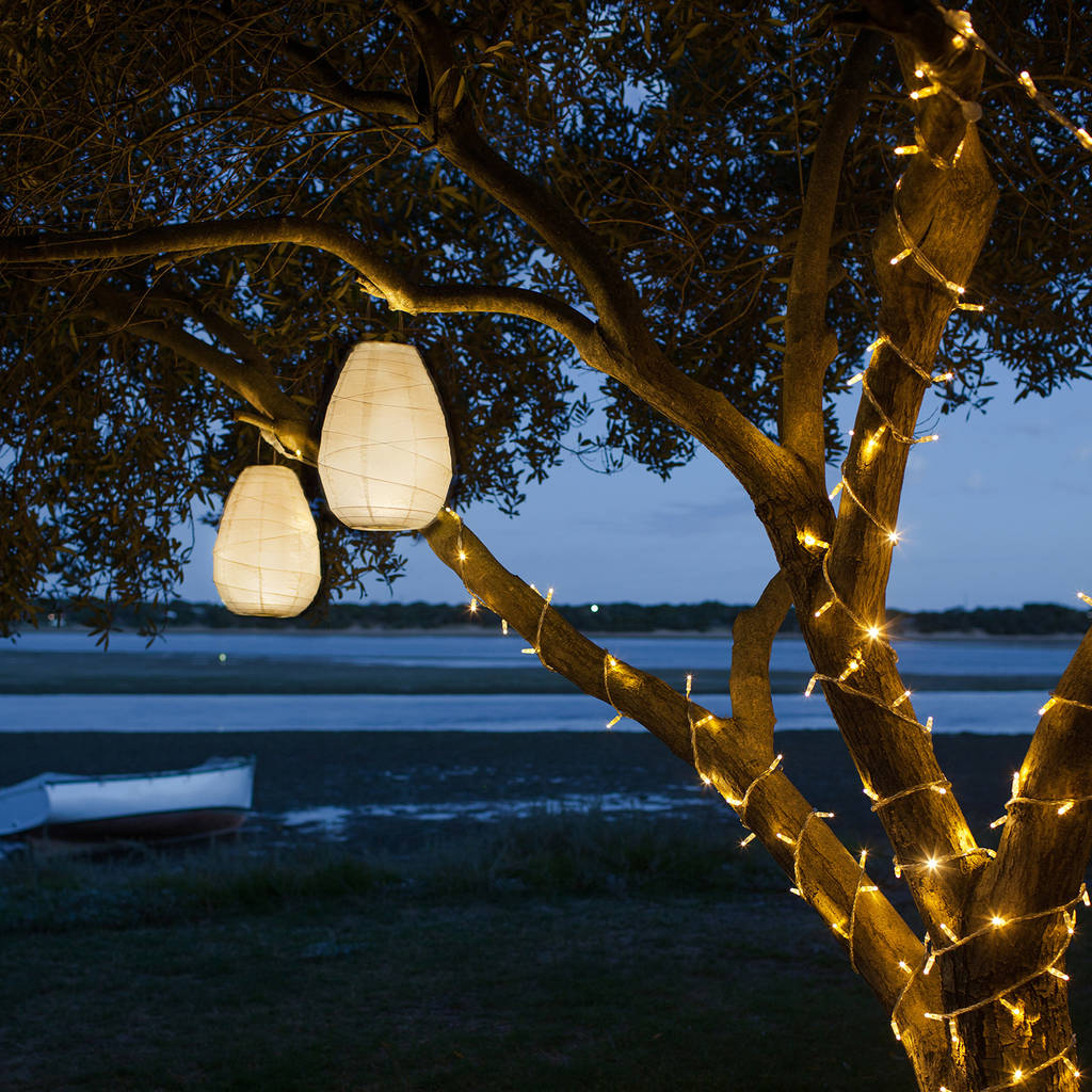 Pair Of Battery LED Paper Lantern Lights By Lights4fun