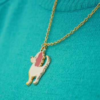 Cute Dog Charm Necklace Gold Plated, 4 of 4