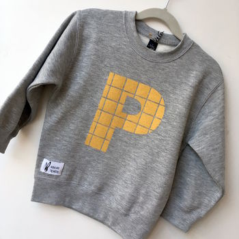Kids And Babies Personalised Grey Letter Sweatshirt, 8 of 11