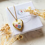 Forget Me Not Gold Heart Locket, thumbnail 4 of 6