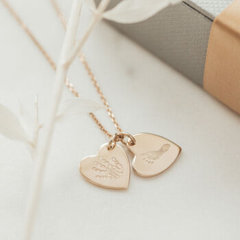 Personalised Heart Charms With Hand And Foot Prints, 4 of 10