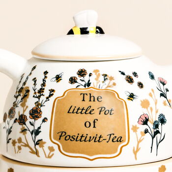 Ceramic Little Pot Of Positivitea Tea Teapot And Mug Set, 2 of 3