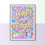 You Are Magic Unicorn Print | Storybook Nursery Wall Art, thumbnail 3 of 11