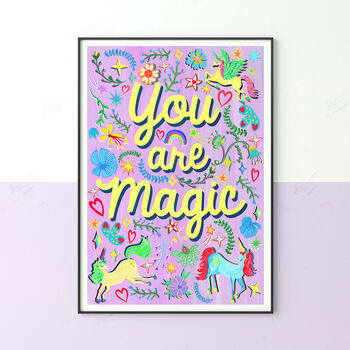 You Are Magic Unicorn Print | Storybook Nursery Wall Art, 3 of 11