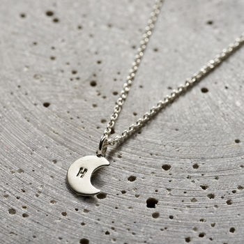 Personalised Mini Crescent Moon Necklace, 5 of 7