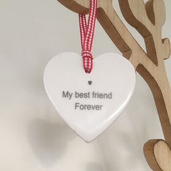 Best Friend Forever Ceramic Hanging Heart, 2 of 3