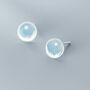 Sterling Silver Blue Moon And Star Stud Earrings, thumbnail 1 of 5